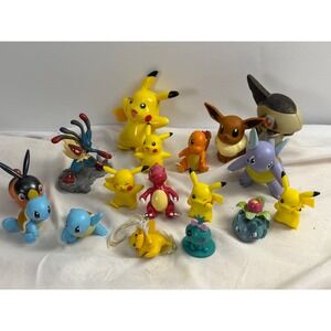 Pokemon Figure Lot Pikachu Squirtle Eevee Lucario Bulbasaur Mixed Toy Collection